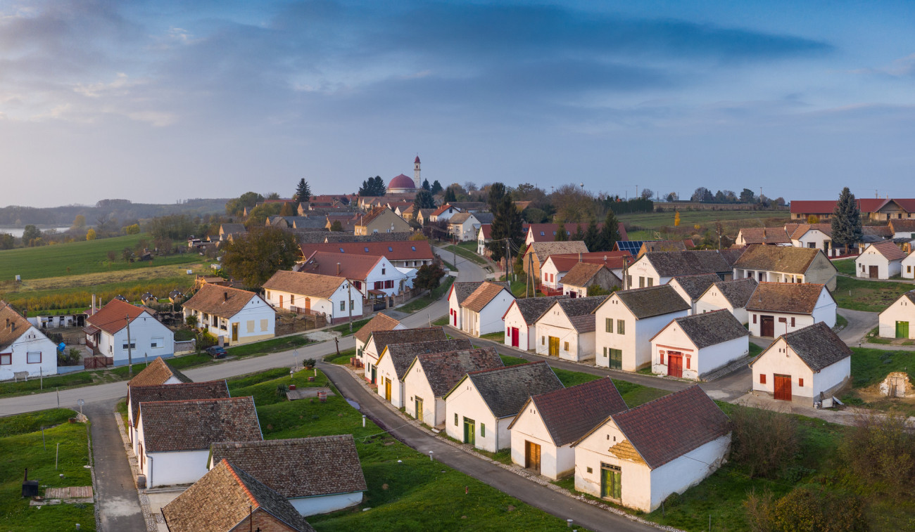 Wine cellars in a row in Southern Hungary in Palkonya village